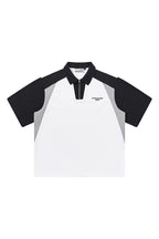 Patchwork Zipper Polo Shirt