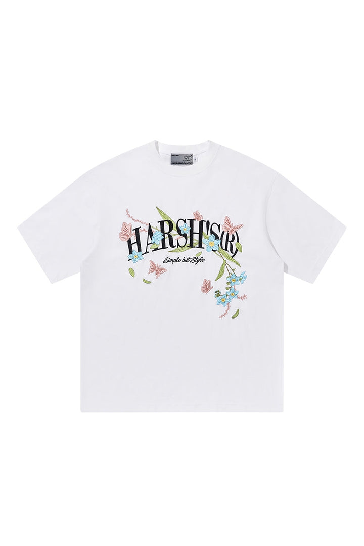 Floral Butterflies Embroidered Tee