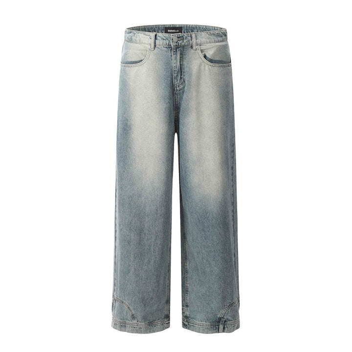 Inverted Washed Wide-Leg Jeans