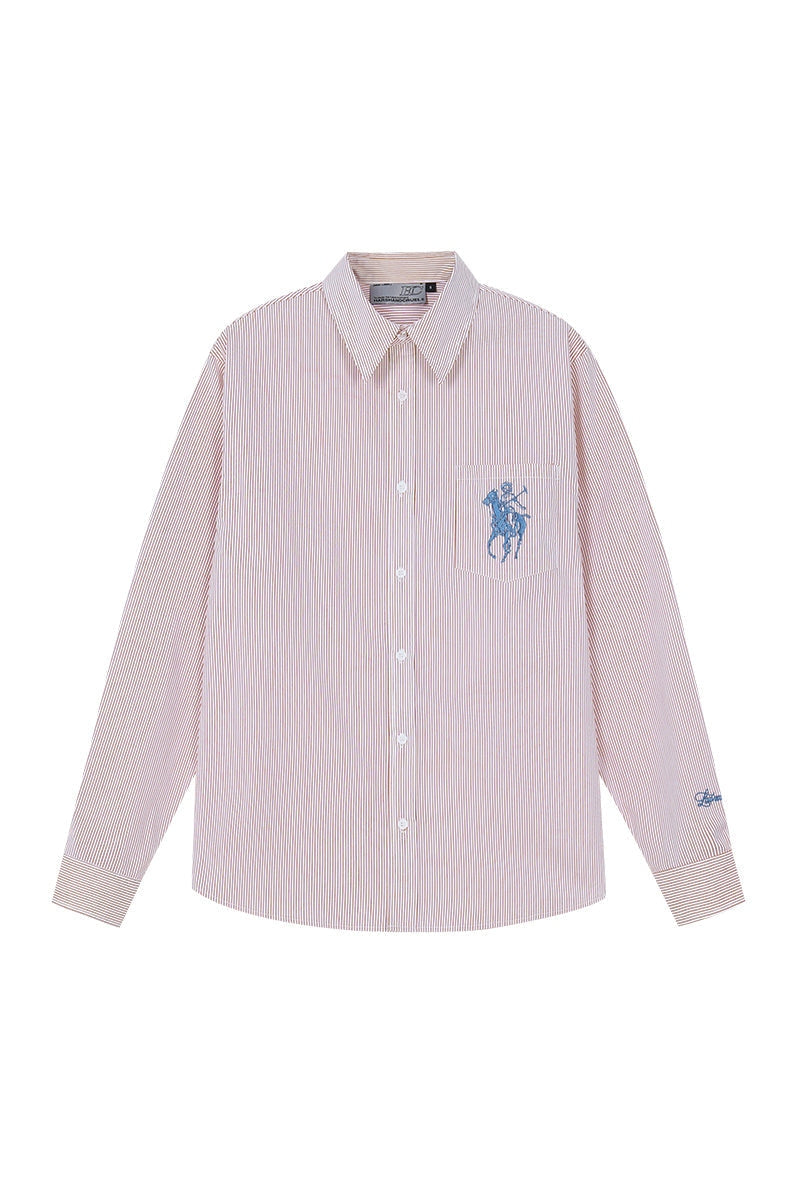 Vintage Striped Embroidered Shirt