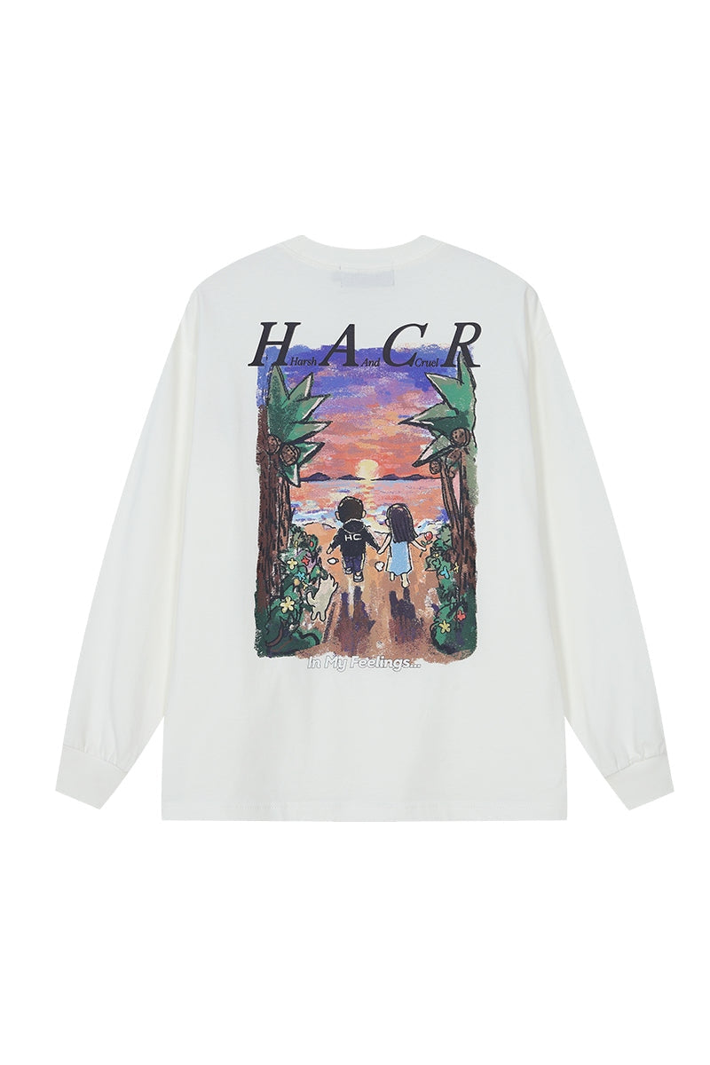 『Copping Zone』Sunset Graphic Oversized Long Sleeve Sunset Graphic Oversized Long Sleeve – Copping Zone