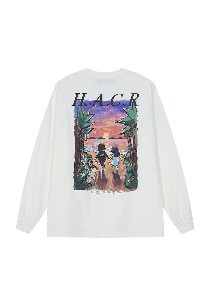 Sunset Graphic Oversized Long Sleeve