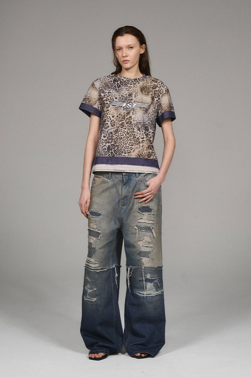 Double Layer Distressed Jeans