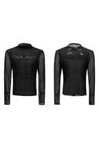 Mesh Fitted Metallic Print Tee