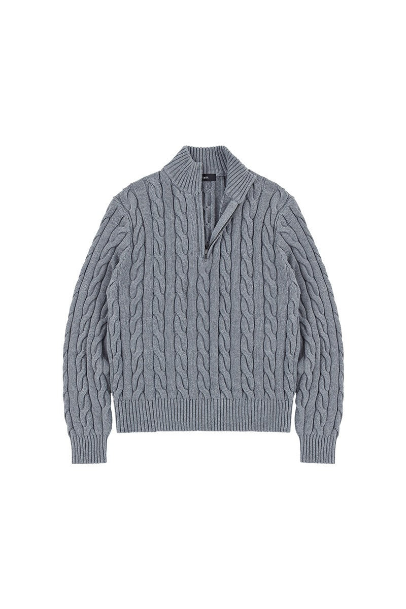 Cable Knit Half Zip Sweater