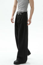 A-Line Pleated Wide Leg Trousers