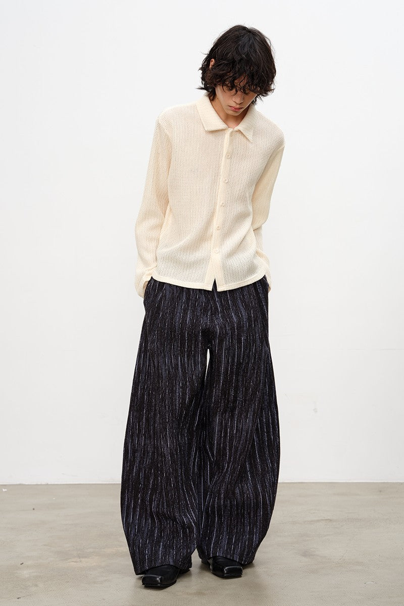 Woven Textured Long Sleeve Shirt