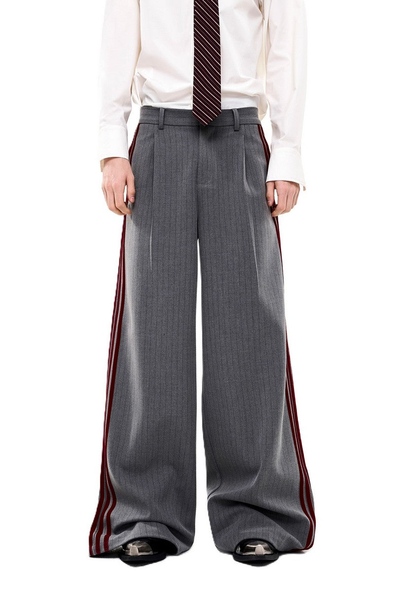 Striped Wide Leg Suit Trousers