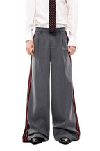 Striped Wide Leg Suit Trousers