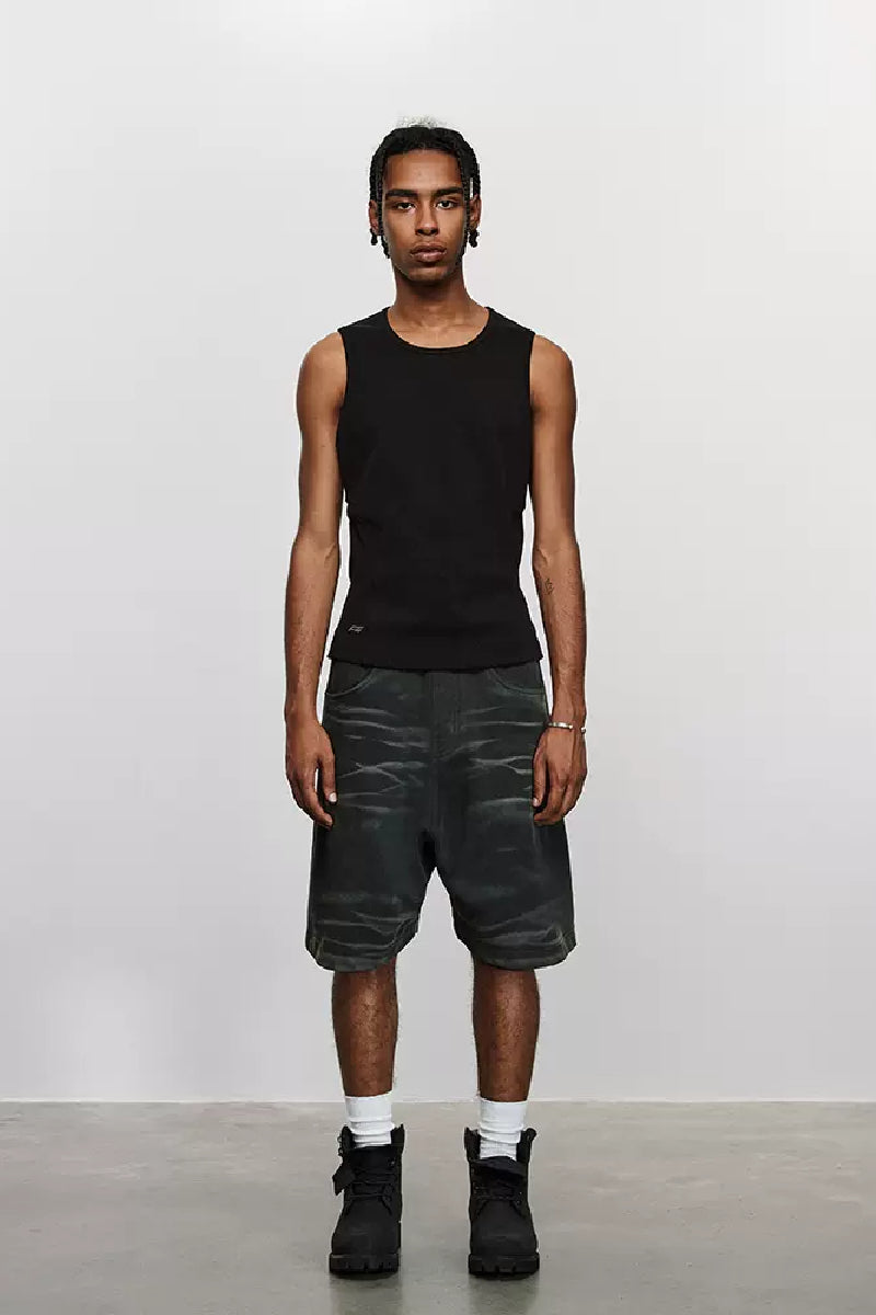 Distressed Heavyweight Loose Shorts