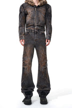 Vintage Washed Deconstructed Jeans