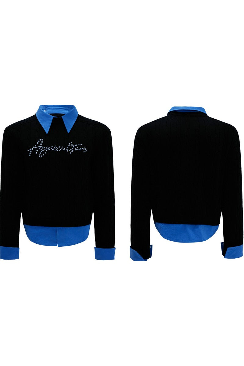 Layered Pearl Knit Sweater