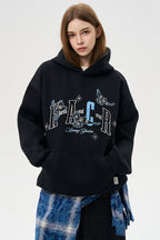 Tweed Patch Sequin Hoodie