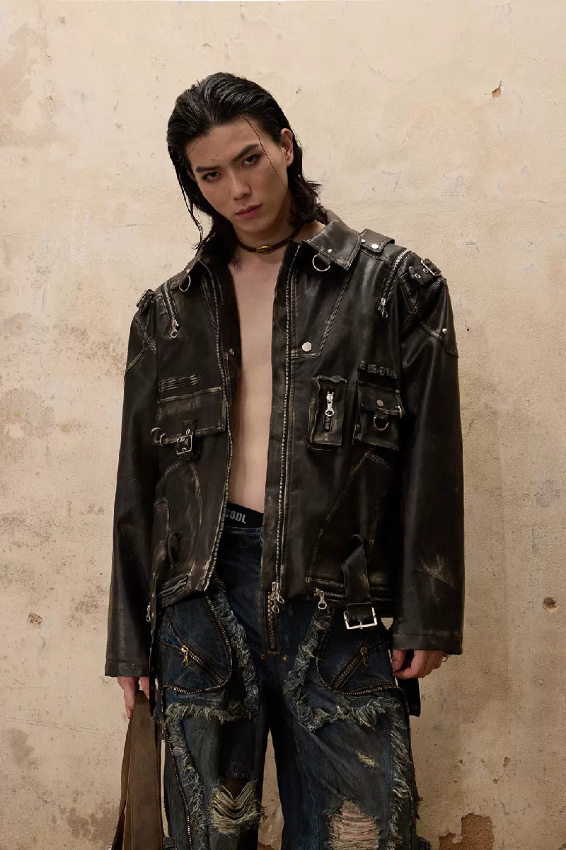 Retro Punk Leather Jacket