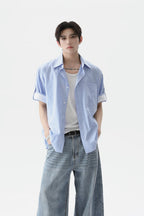 Washed Cotton Striped Shirt