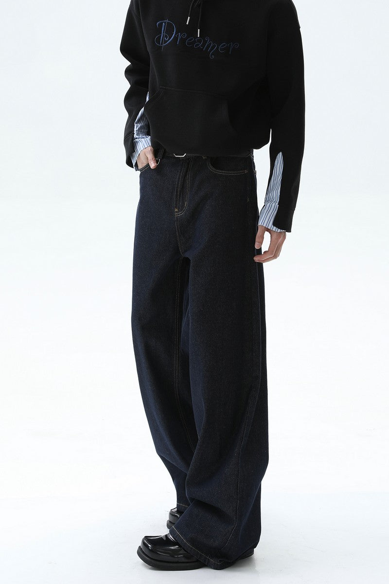 Vintage Washed Raw Denim Jeans