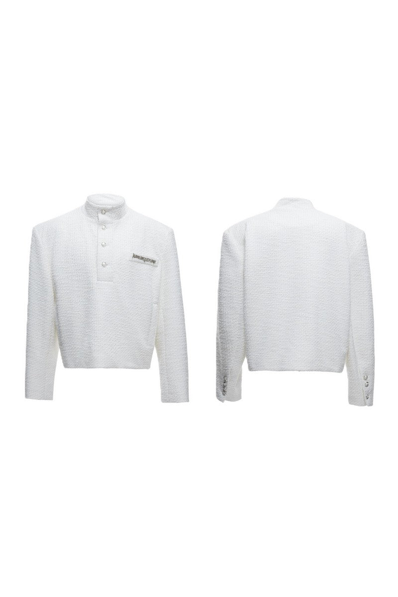 Textured Pearl Button Jacket