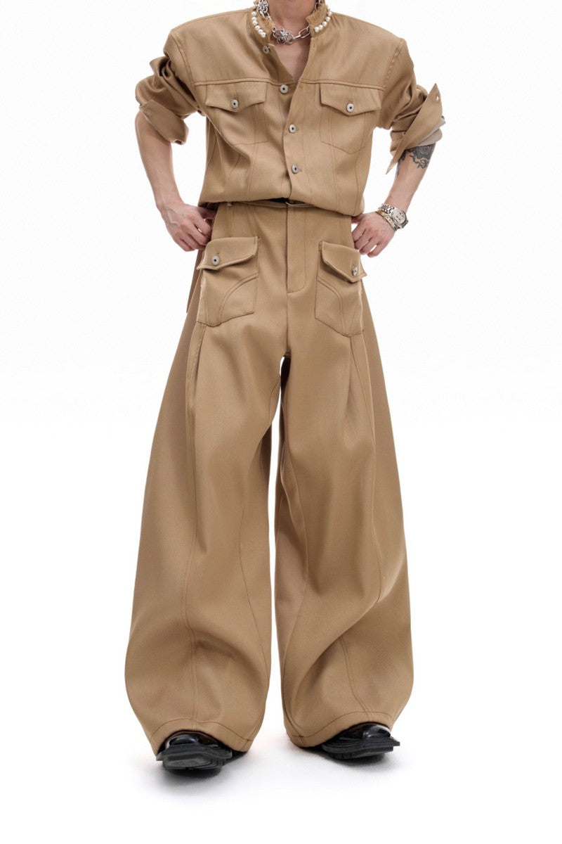 Contrast Stitch Cargo Jeans