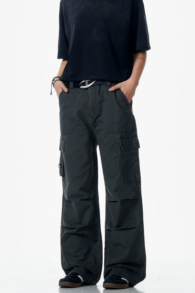 Washed Vintage Wrinkled Cargo Pants