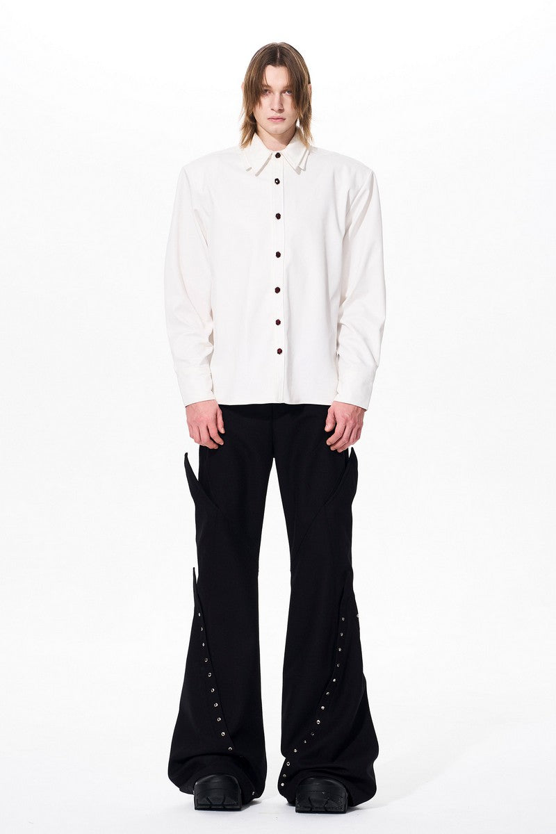 Double Collar Padded Dress Shirt