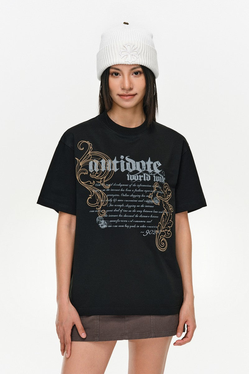 Iris Embroidery Script T-Shirt