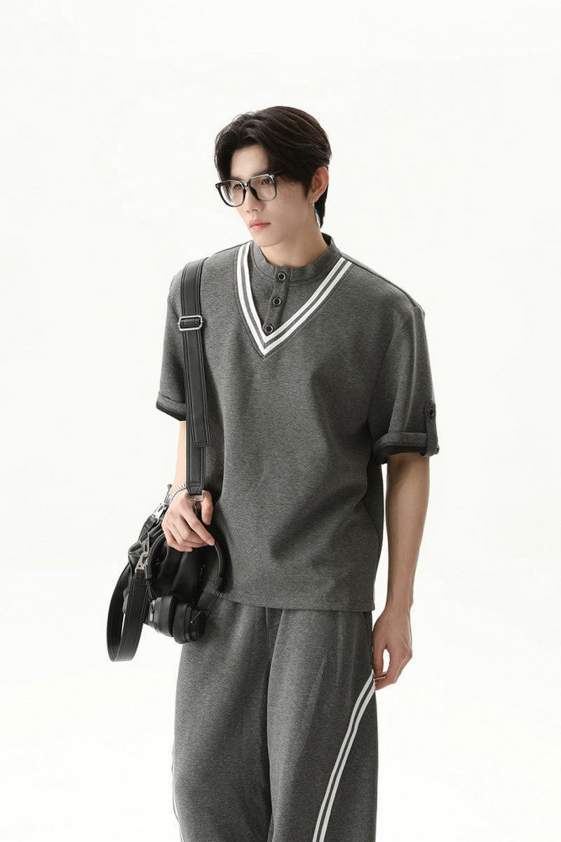 Striped Boxy Polo Tee