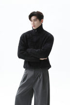 Half Zip Stand Collar Knit Sweater