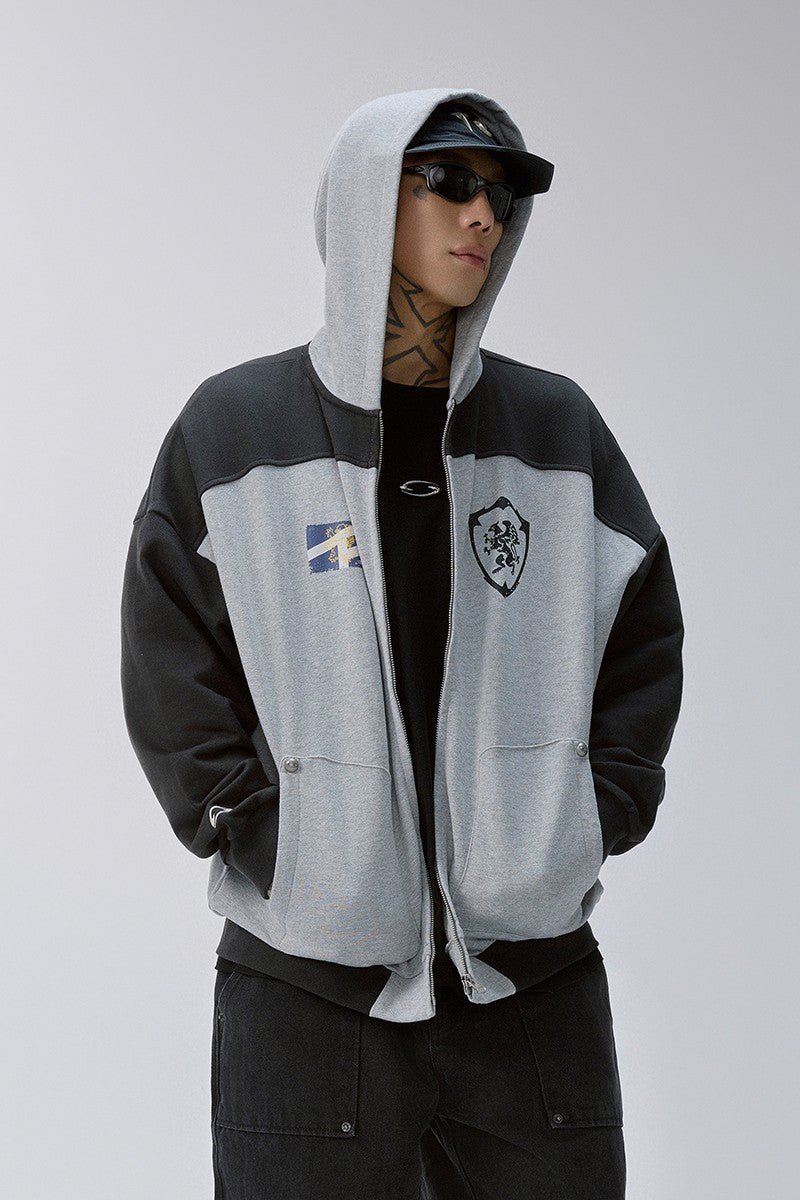 Colorblock Zip Up Hoodie