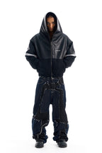 Reflective Leather Panel Jacket