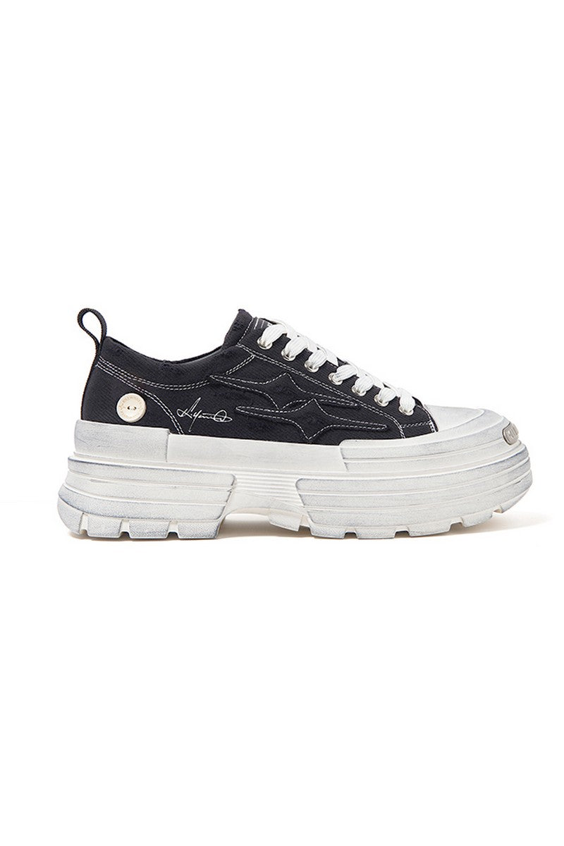 Distressed Chunky Sole Sneakers