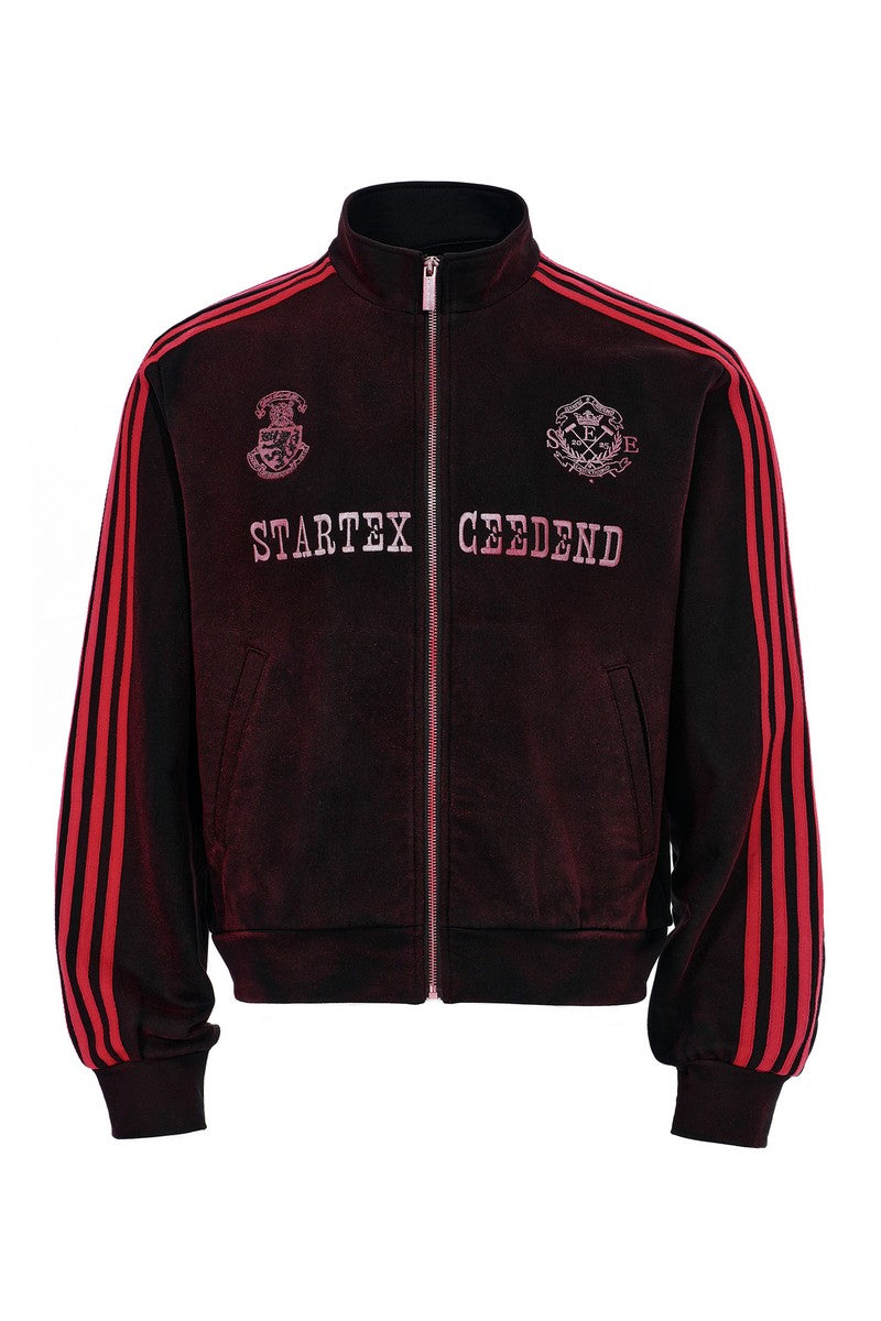 Distressed Striped Track Jacket