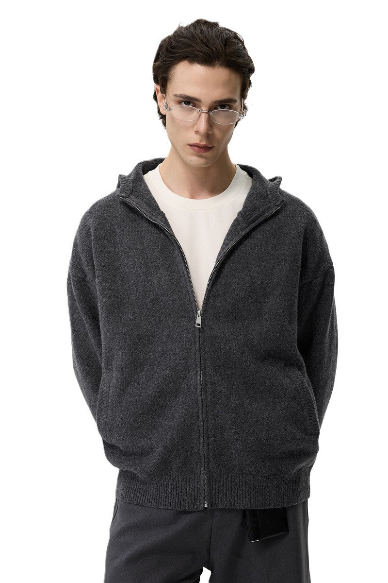 Hooded Wool Knit Sweater