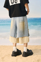 Frayed Light Wash Jorts