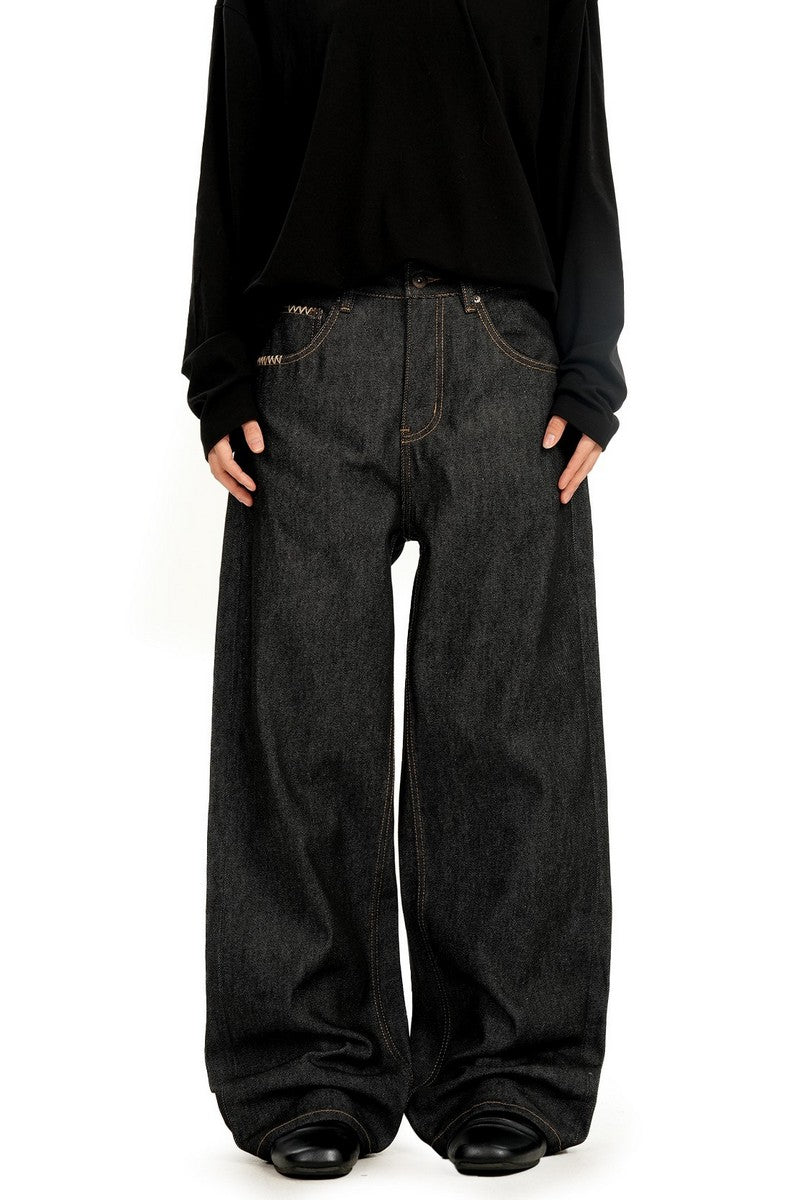 Raw Denim Straight Jeans