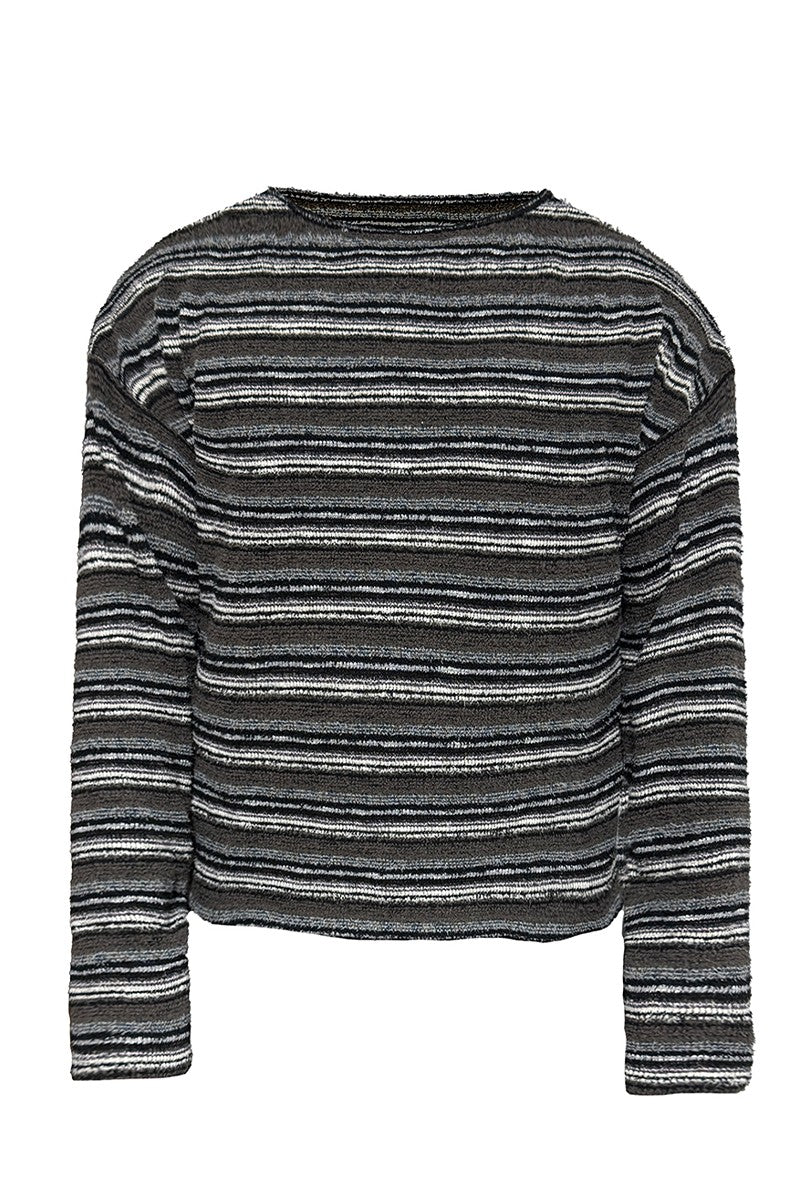 Striped Knit Oversized Long Sleeve