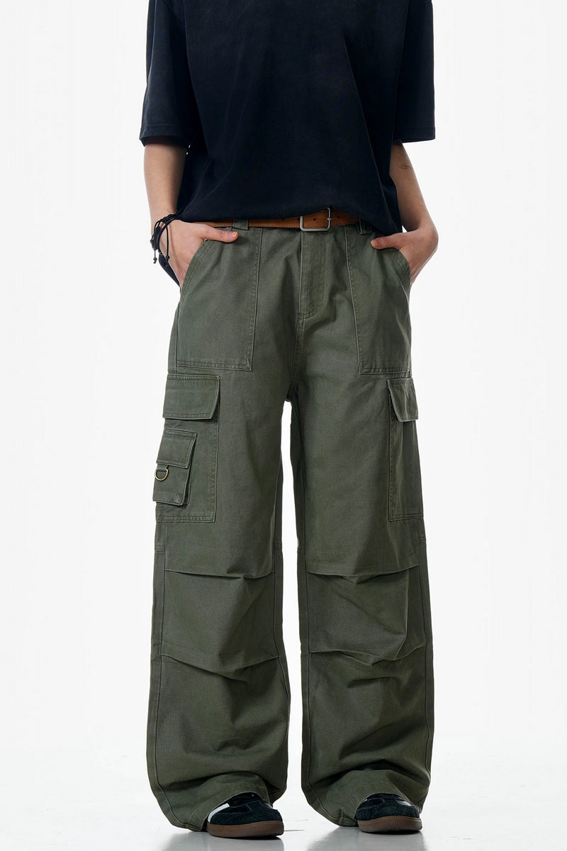 Washed Vintage Wrinkled Cargo Pants