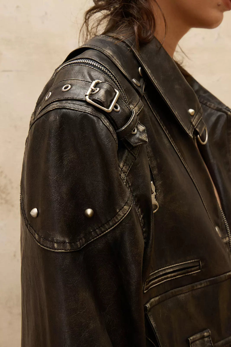 Retro Punk Leather Jacket