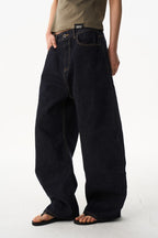Raw Denim Barrel Jeans