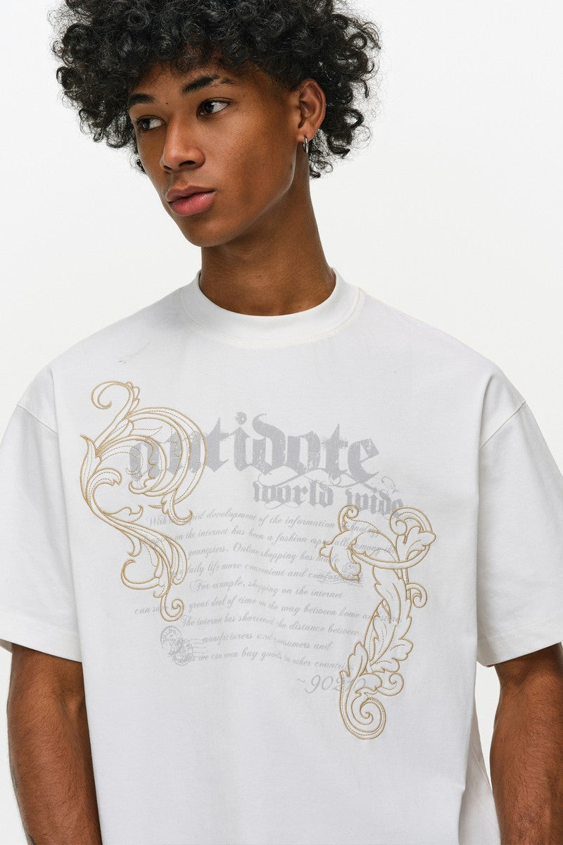 Iris Embroidery Script T-Shirt