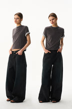 Layered Embroidered Slim Tee