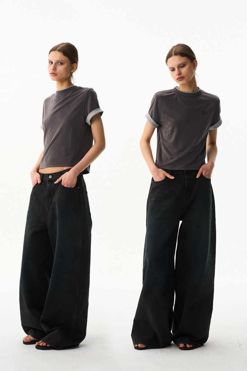 Layered Embroidered Slim Tee