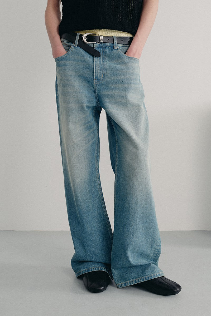 Vintage Washed Straight Jeans
