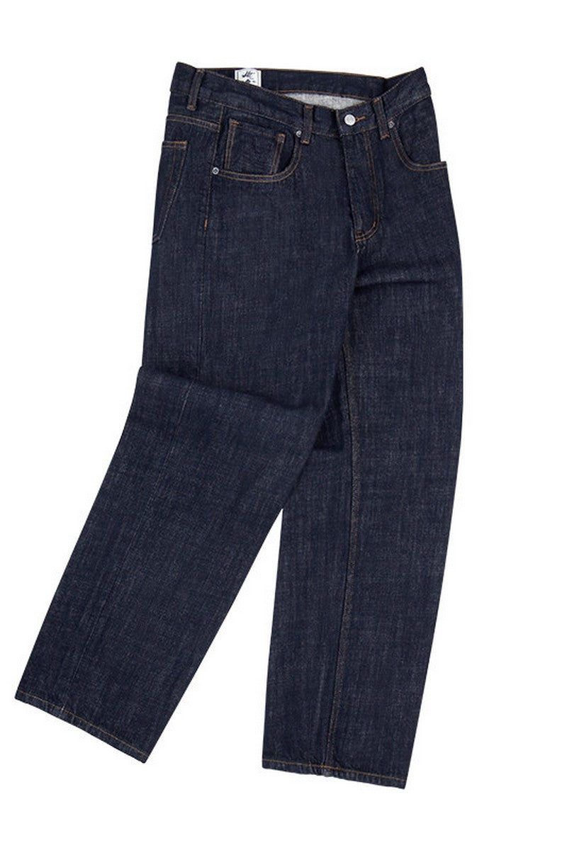 Washed Straight Leg Raw Jeans