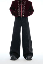 Sequin High-Waist Wide-Leg Trousers