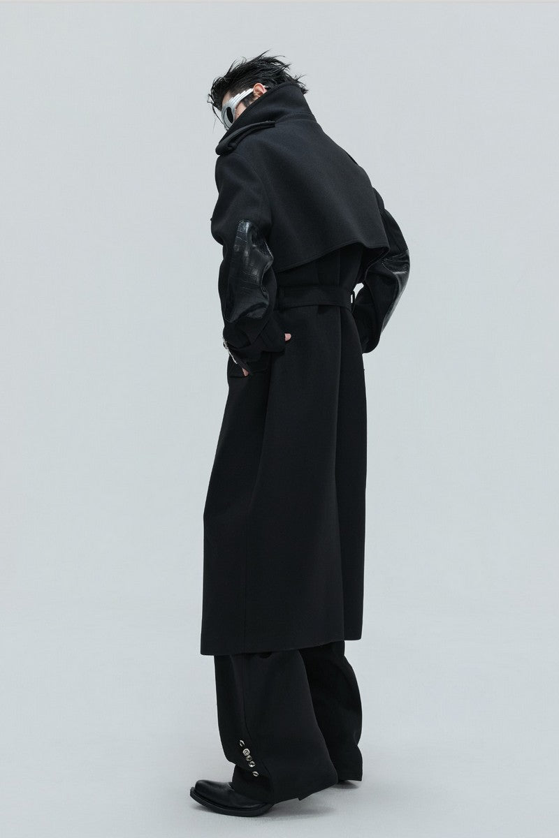 Crocodile Wool Belted Trench