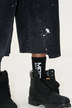 Washed Splatter Flocked Jorts