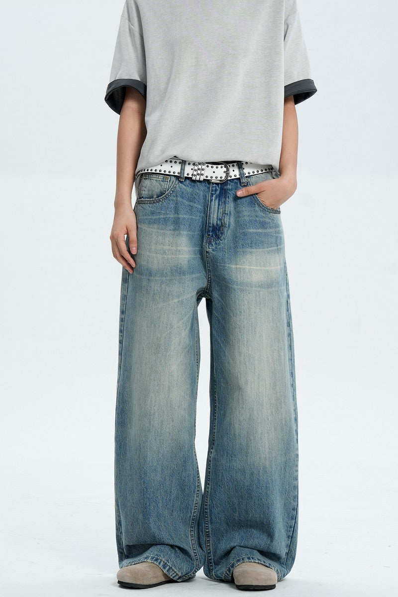 Straight Leg Blue Jeans