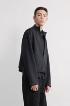 Layered Tencel Zip Overshirt