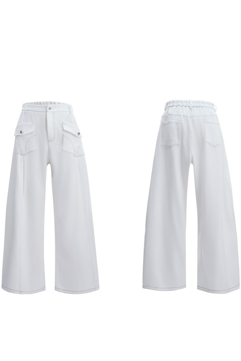 Contrast Stitch Cargo Jeans