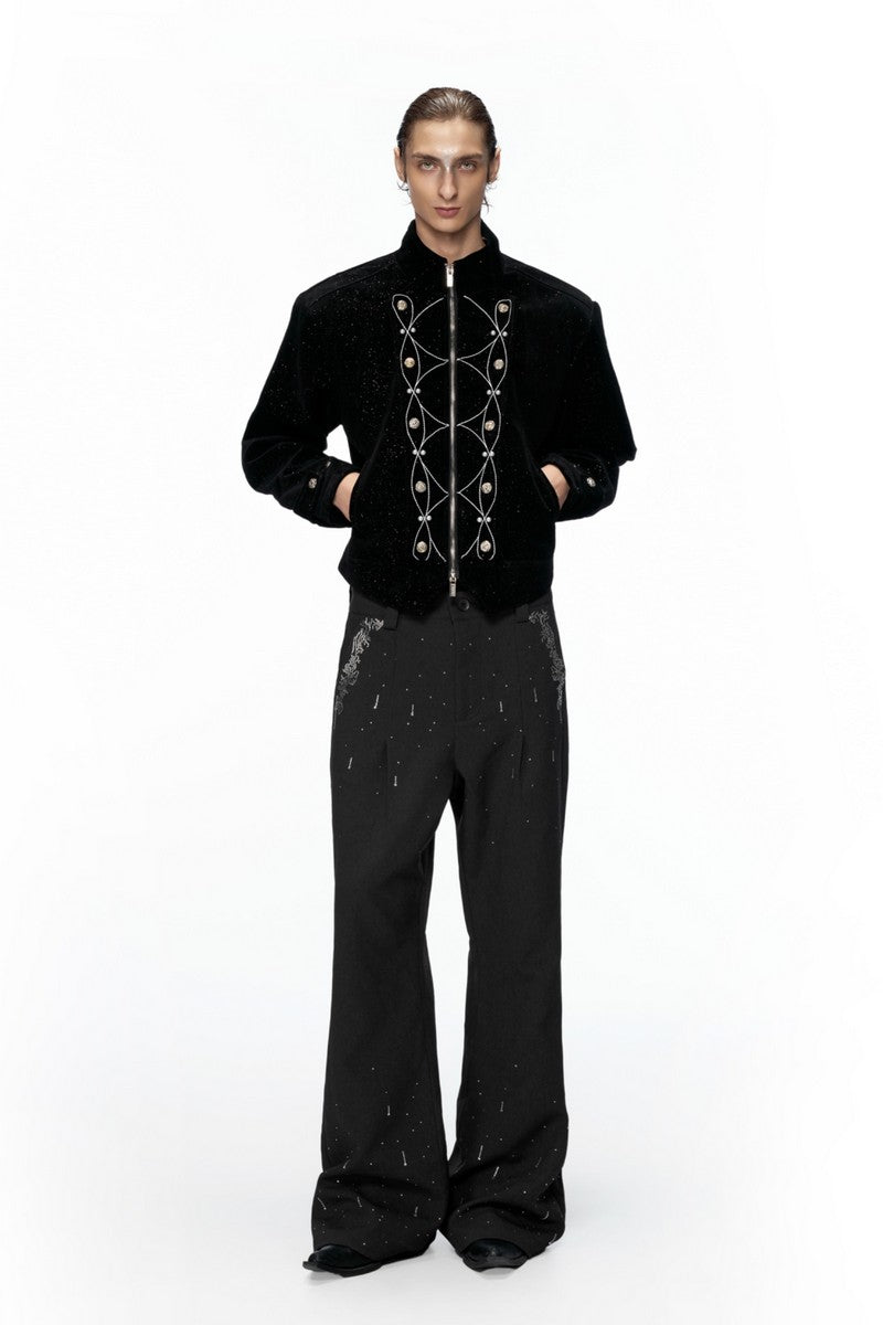 Rhinestone Flare Dress Pants